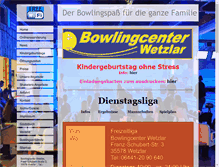 Tablet Screenshot of bowlingcenter-wetzlar.com